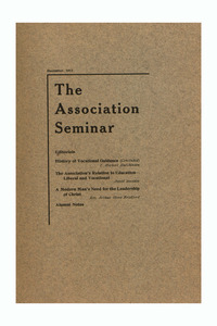 The Association Seminar (vol. 21 no. 3), December 1912