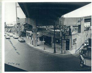 Corner of Chelsea and Chamber Streets in Charlestown, featuring the Morning Glory Café