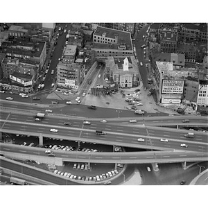 Sumner Tunnel area to North End from over Expressway, Boston, MA