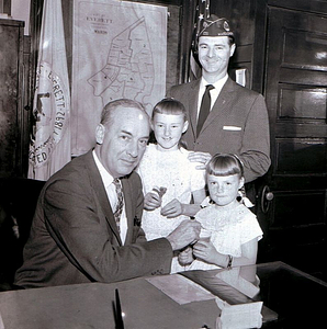 Bill Hogan, American Legion poppy drive, 1957