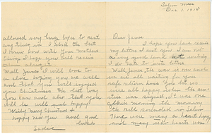 Letter from Sadie to James Kieran, 12-01-1918