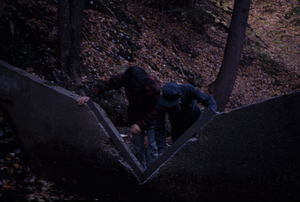 Installation of blade on South Branch Birch Brook v-notch weir. #5.