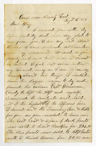 Letter by H. S. Nutting, Commander Co. C, from Camp Near Beverly Ford, [Virginia], to Mrs. L. G. King