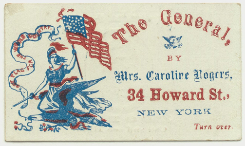 The General boardinghouse card, between 1864 and 1867