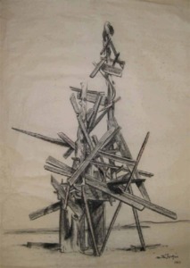 "Untitled (Harry Kemp Funeral Pyre)" Marston D. Hodgin (1903-2003)
