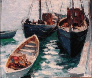 "Provincetown Boats" Vollian Burr Rann (1897-1956)