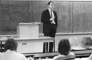 Suffolk University Professor and Dean (1998-1999) William T. Corbett (Law) lectures in classroom