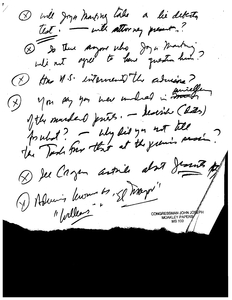 Handwritten notes regarding Joya Martinez's interview
