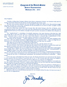 Letter from John Joseph Moakley to constituents updating them on proposed constitutional amendments against busing, 1975