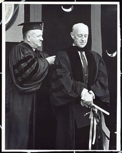 Alec Guinness receiving an honorary degree from President Michael Walsh
