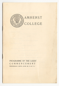 Amherst College Commencement program, 1906 June 27