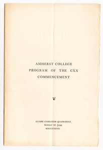 Amherst College Commencement program, 1941 June 15