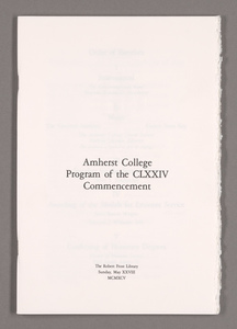 Amherst College Commencement program, 1995 May 28