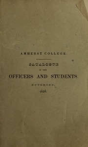 Amherst College Catalog 1838/1839