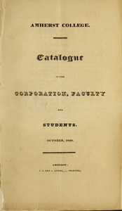Amherst College Catalog 1830/1831