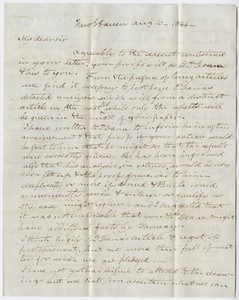 Benjamin Silliman letter to Edward Hitchcock, 1844 August 10