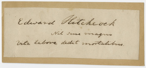 Edward Hitchcock signature