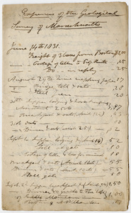 Edward Hitchcock geological survey account book, 1831 June 14 to 1832 May 8