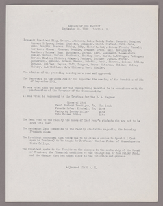 Amherst College faculty meeting minutes and Committe of Six meeting minutes 1939/1940