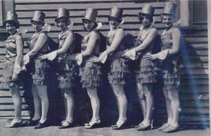 Chorus line at New Bedford Vocational High School (1932 or 1933)