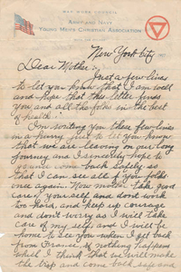 Letter from Dad to his mother, WWI (1 of 2)
