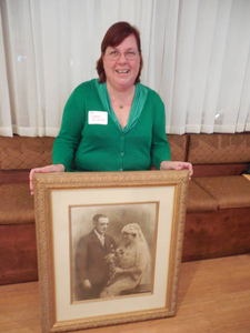 Donna Dupre at the Irish Immigrant Experience Mass. Memories Road Show