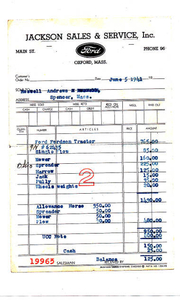 Tractor invoice