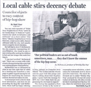 'Boston Globe' article 'Local cable stirs decency debate'