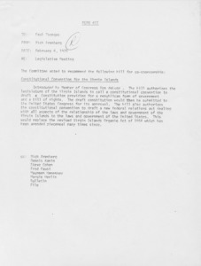 Legislative Meeting (2/6/1975) Memo #27
