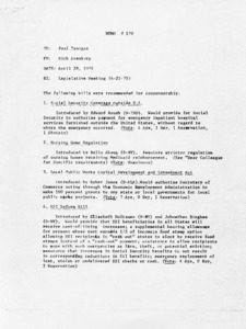 Legislative Meeting (4/21/1975) Memo #170