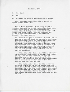 Memorandum from Henry C. Luthin to Mike Lynch