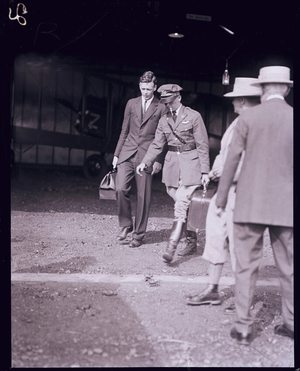 Colonel Lindbergh leaving for Portland, Maine, Concord, N.H., 1927