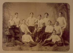 Group portrait of the Hopkinson School football team, Boston, Mass., undated