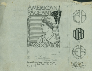 American Pageant Association logo and three monograms, May 7, 1913