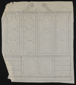 Unfinished drawing of furniture, house for John S. Ames, 3 Commonwealth Avenue, Boston, Mass., undated