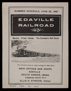 Edaville Railroad Summer Schedule, 1947