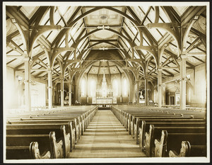 Interior view of St. Agnes Church, Arlington, Mass., undated