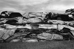 Crushed cars, Morrisville, Vermont, 1971