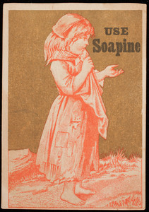 Trade card for Soapine, cleanser, Kendall Mfg. Co., Providence, Rhode Island, undated