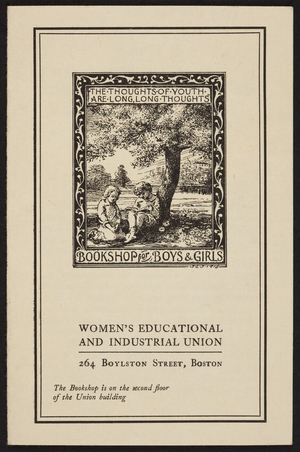 Brochure for The Bookshop for Boys & Girls, 264 Boylston Street, Boston, Mass., ca. 1916