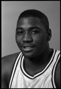 Tyrone Weeks: studio portrait of sophomore forward with UMass Amherst basketball team