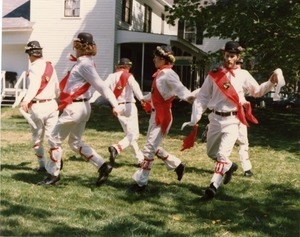 Morris dancers performing on New Salem Town Common