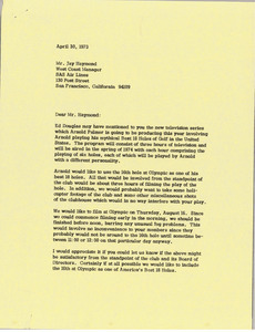 Letter from Mark H. McCormack to Jay Hammond