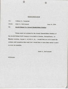 Memorandum from Mark H. McCormack to William H. Carpenter