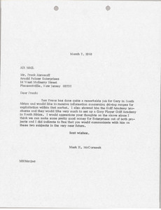 Letter from Mark H. McCormack to Frank Abramoff