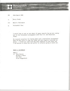 Memorandum from Mark H. McCormack to Barry Frank