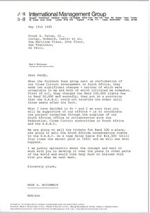 Letter from Mark H. McCormack to Frank D. Tatum Jr.