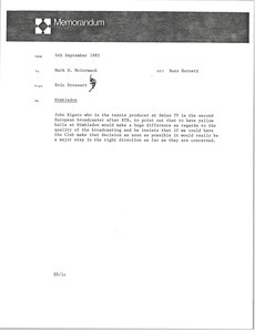 Memorandum from Eric Drossart to Mark H. McCormack