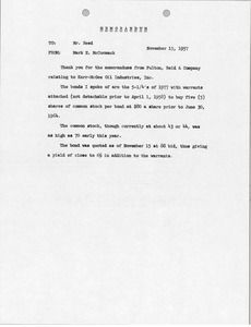 Memorandum from Mark H. McCormack to Mr. Reed