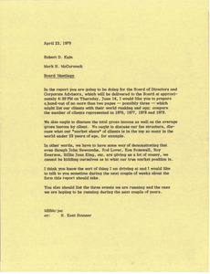 Memorandum from Mark H. McCormack to Robert D. Kain